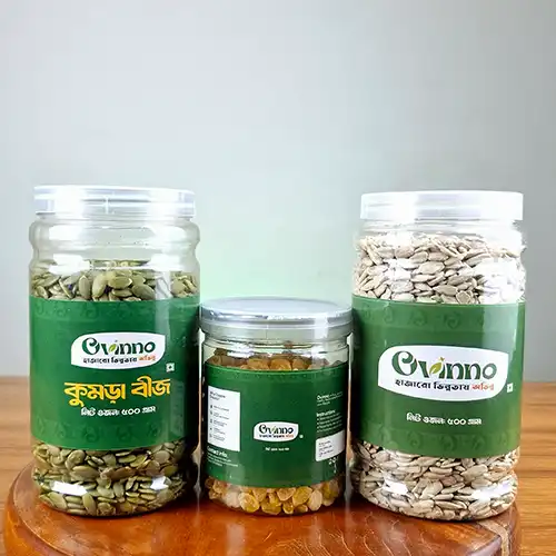 500g কুমড়া + 500g সূর্যমুখী বীজ + 250g গোল্ডেন কিসমিস